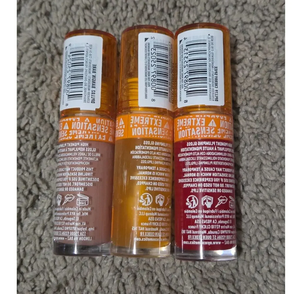 NYX Duck Plump Lip Gloss Bundle of 3 - Cherry Spice, Clearly Spicy, Bangin Bare‎